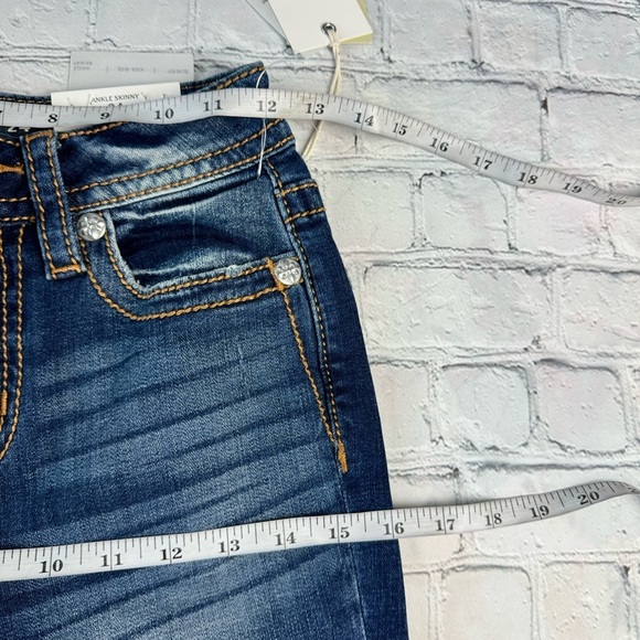 NWT Miss Me woman blue high rise ankle skinny jeans size 24x 28 - Picture 6 of 12